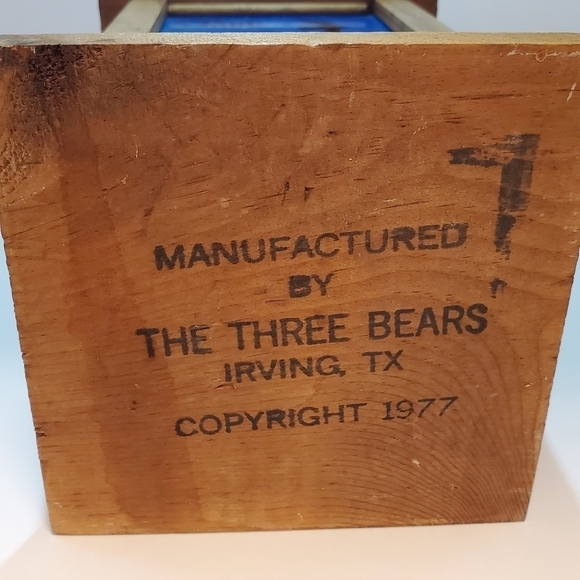 Vintage 1977 Wooden Candle Holder By Three Bears Irving Texas - Picture 5 of 7